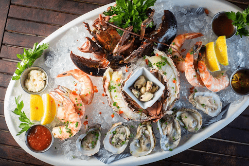 Seafood dish at the surf and turf restaurant "Mermaids and Cowboys"