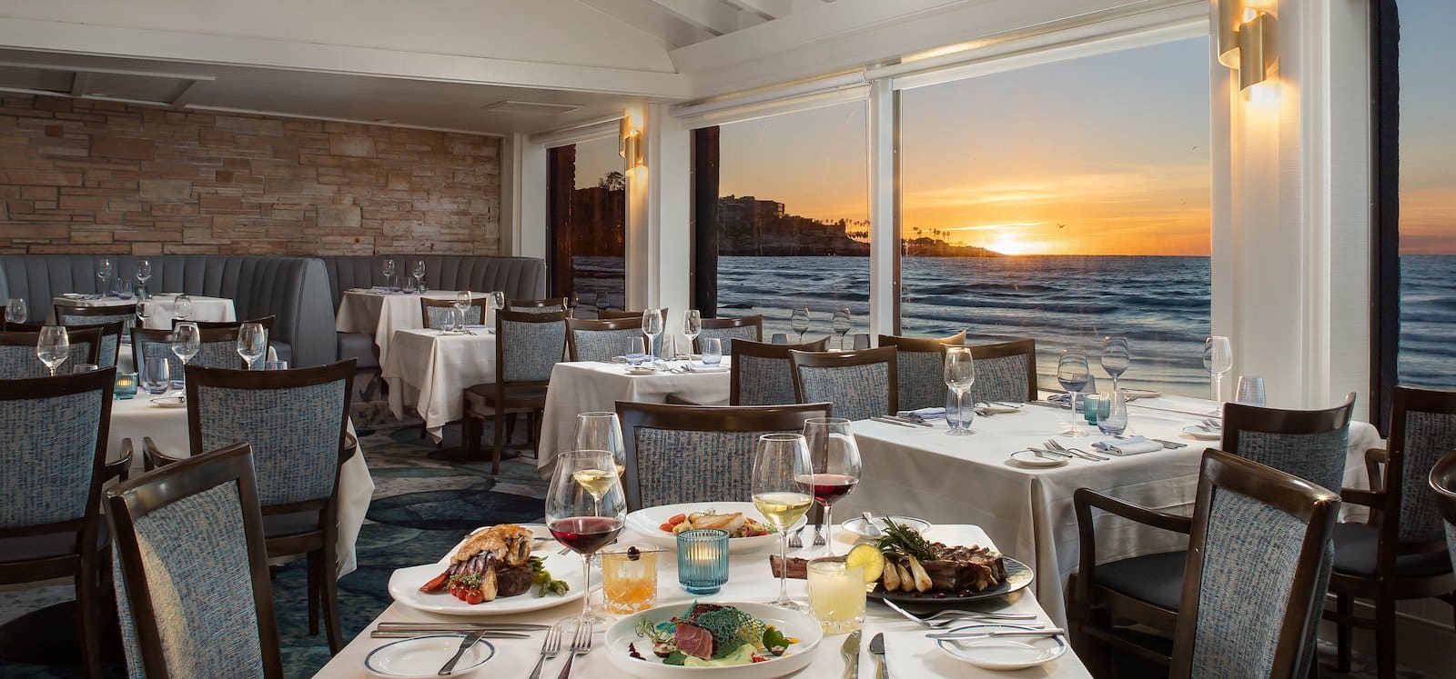 Fine dining restaurant "The Marine Room" with stunning ocean views