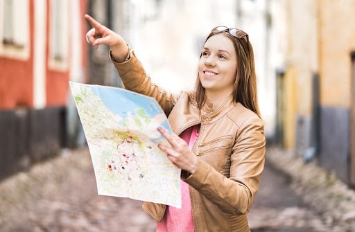 Tourist with a map