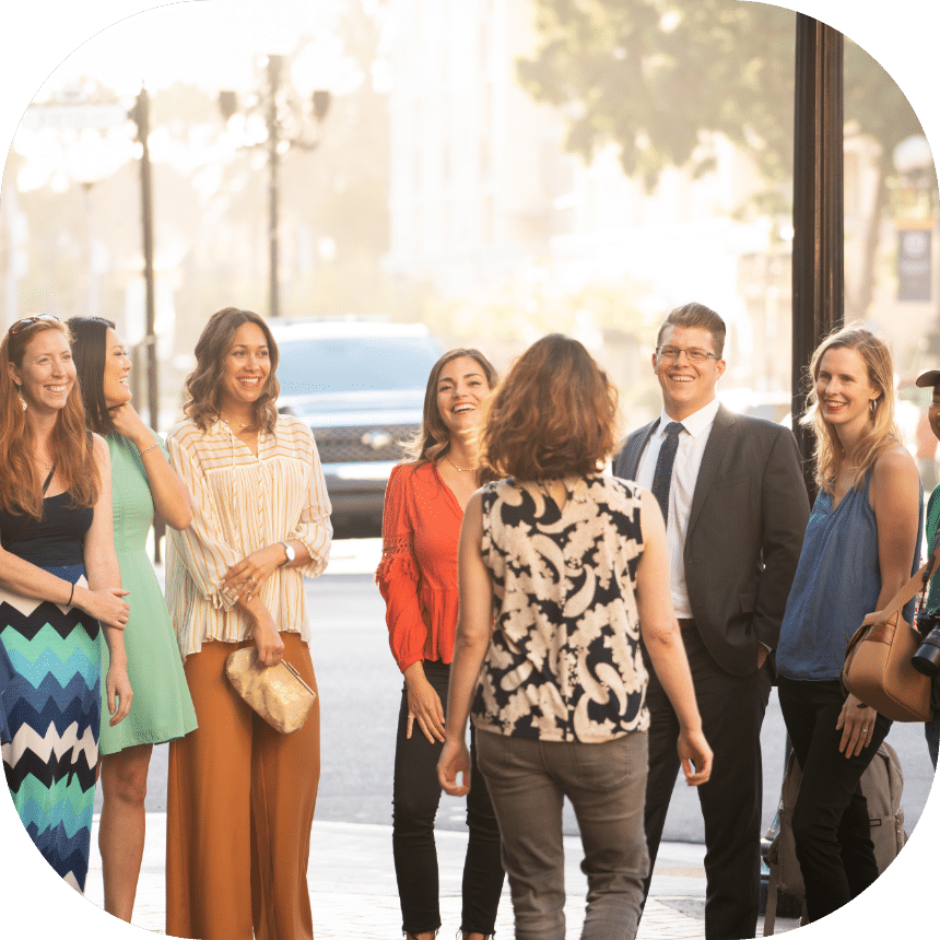 People standing outside on a San Diego walking tour