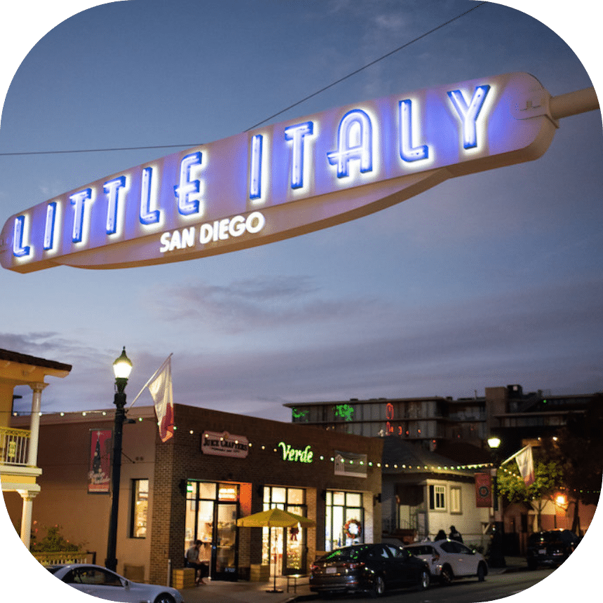 book-your-tour-Mangia@2x Little Italy San Diego sign
