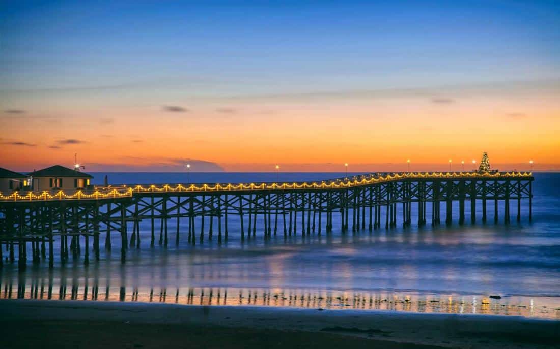 San Diego pier at Christmas