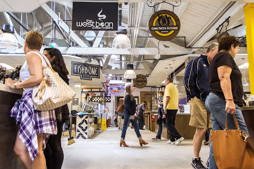 People shopping at Liberty Station Public Market 