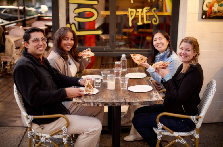 Friends on food tour